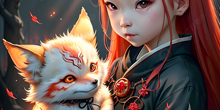 1200x1800 Kitsune Asian Demon Baby Wearing Fox Mask Background Wallpaper Image For  Free Download - Pngtree