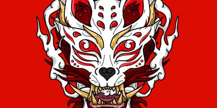 850x1010 Kitsune Yōkai Mask. I made this phone wallpaper for my friends, hope you  like it too. : r/drawing