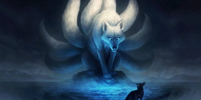 1920x1200 Download Glowing Nine Tailed Fox Wallpaper | Wallpapers.com