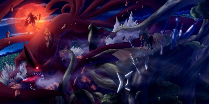 1640x824 Wallpaper Naruto Nine Tailed Fox Illustration, Anime - Wallpaperforu