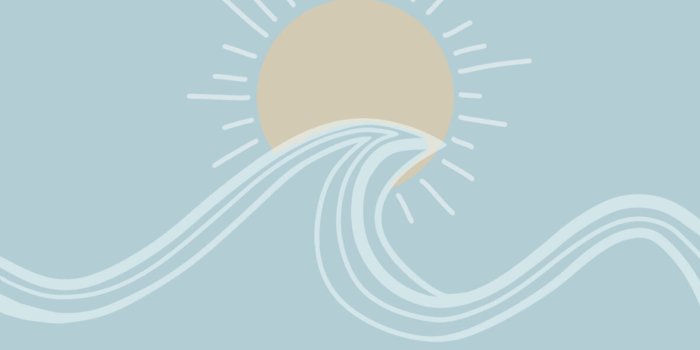 1183x2560 Sun and Wave Blue Wallpapers - Summer Aesthetic Wallpapers for iPhone