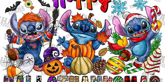 3000x2250 Hallothanksmas Stitch PNG Stitch Clipart Fall PNG Halloween - Etsy