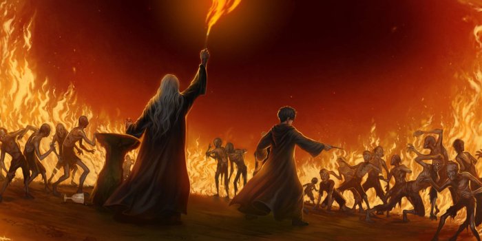 1920x751 Download Albus Dumbledore Digital Art Wallpaper | Wallpapers.com
