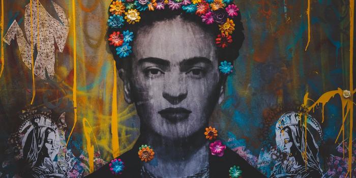 1127x750 Creative graffiti wall with portrait of Frida Kahlo · Free Stock Photo
