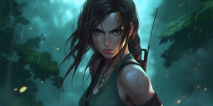1536x864 Lara Croft Dark Green Desktop Wallpaper - Lara Croft Wallpaper 4K