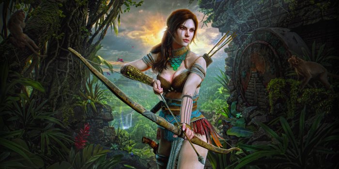 8400x4613 Lara Croft Hunter Girl 8k Wallpaper,HD Games Wallpapers,4k Wallpapers ,Images,Backgrounds,Photos and Pictures