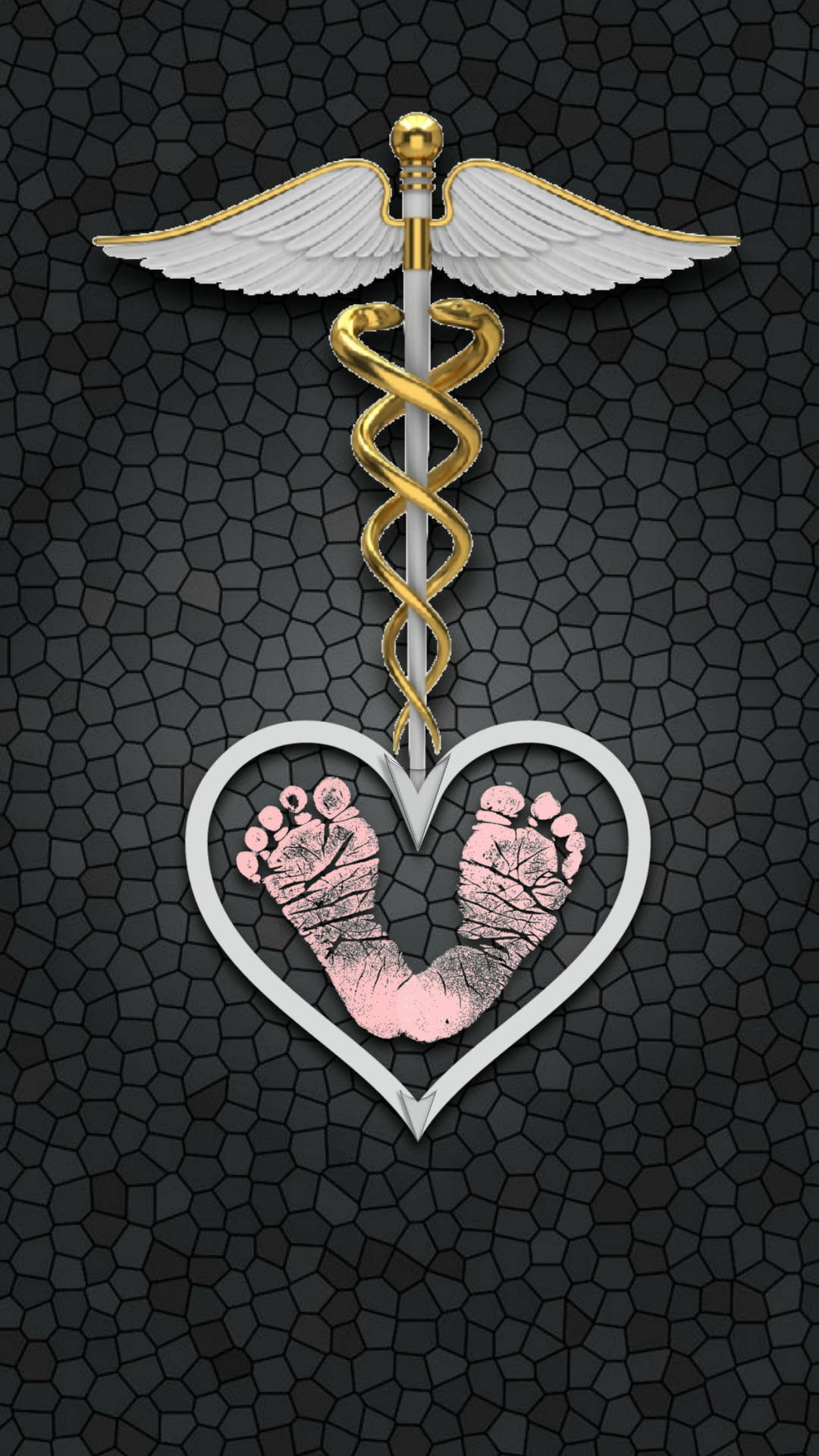 1080x1920 Download MBBS Caduceus And Heart Wallpaper | Wallpapers.com
