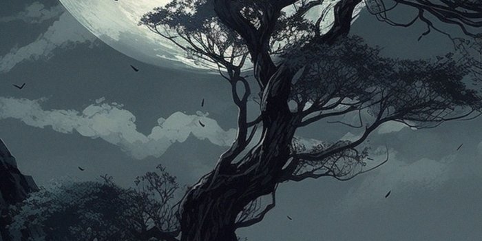 1183x2560 Night Moon & Tree Art Wallpapers - Moon Night Wallpaper iPhone