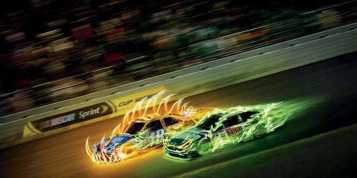 1600x1200 Download Nascar Flaming Cars Wallpaper | Wallpapers.com