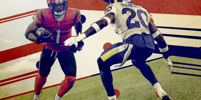 1400x1050 Download Jalen Ramsey Rams And Ja Marr Chase Bengals Wallpaper | Wallpapers .com