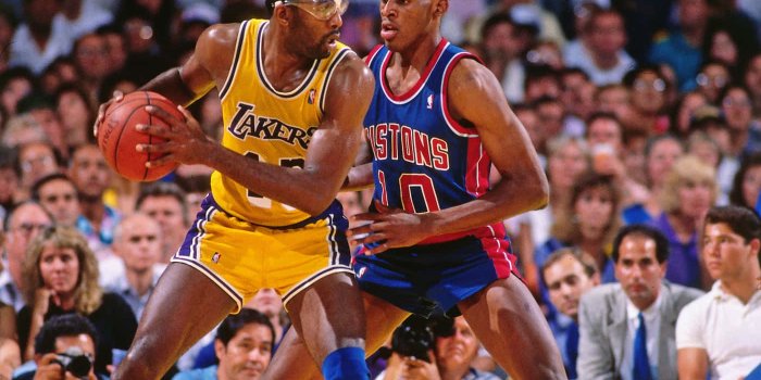 1400x1050 Download James Worthy Dennis Rodman Lakers Celtics Wallpaper | Wallpapers .com