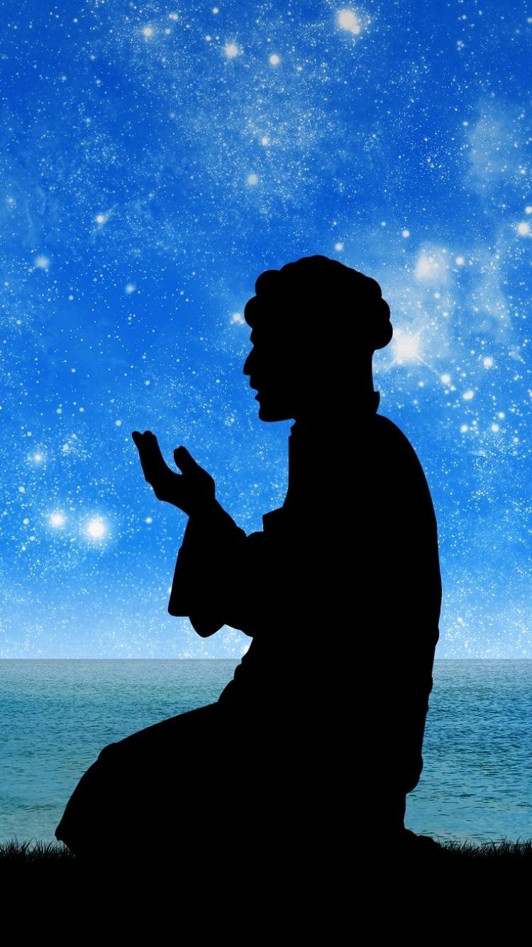 750x1334 Silhouette muslim man praying Wallpapers Download | MobCup