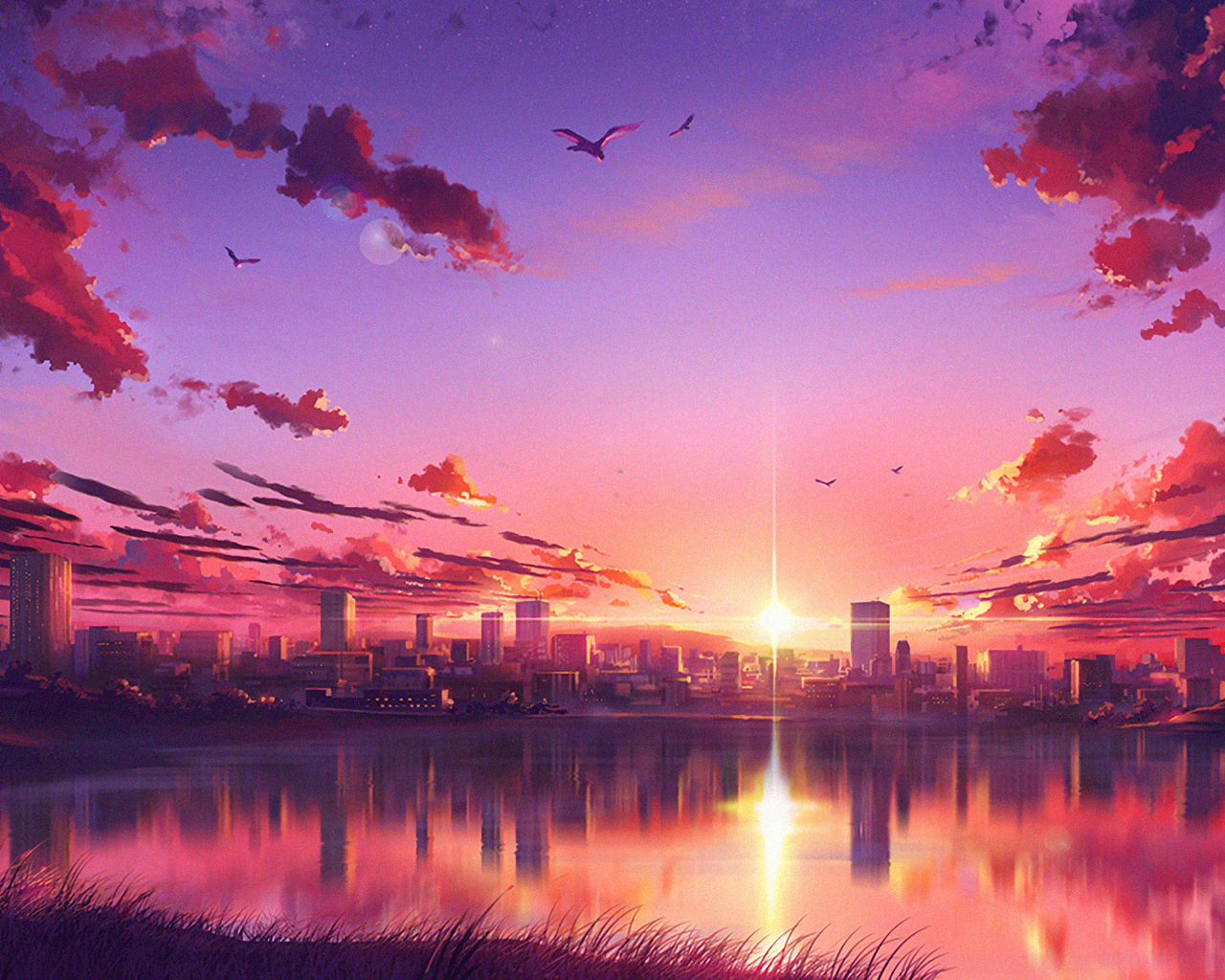 1280x1024 1280x1024 Anime Sunset Scene Wallpaper,1280x1024 Resolution HD 4k Wallpapers ,Images,Backgrounds,Photos and Pictures