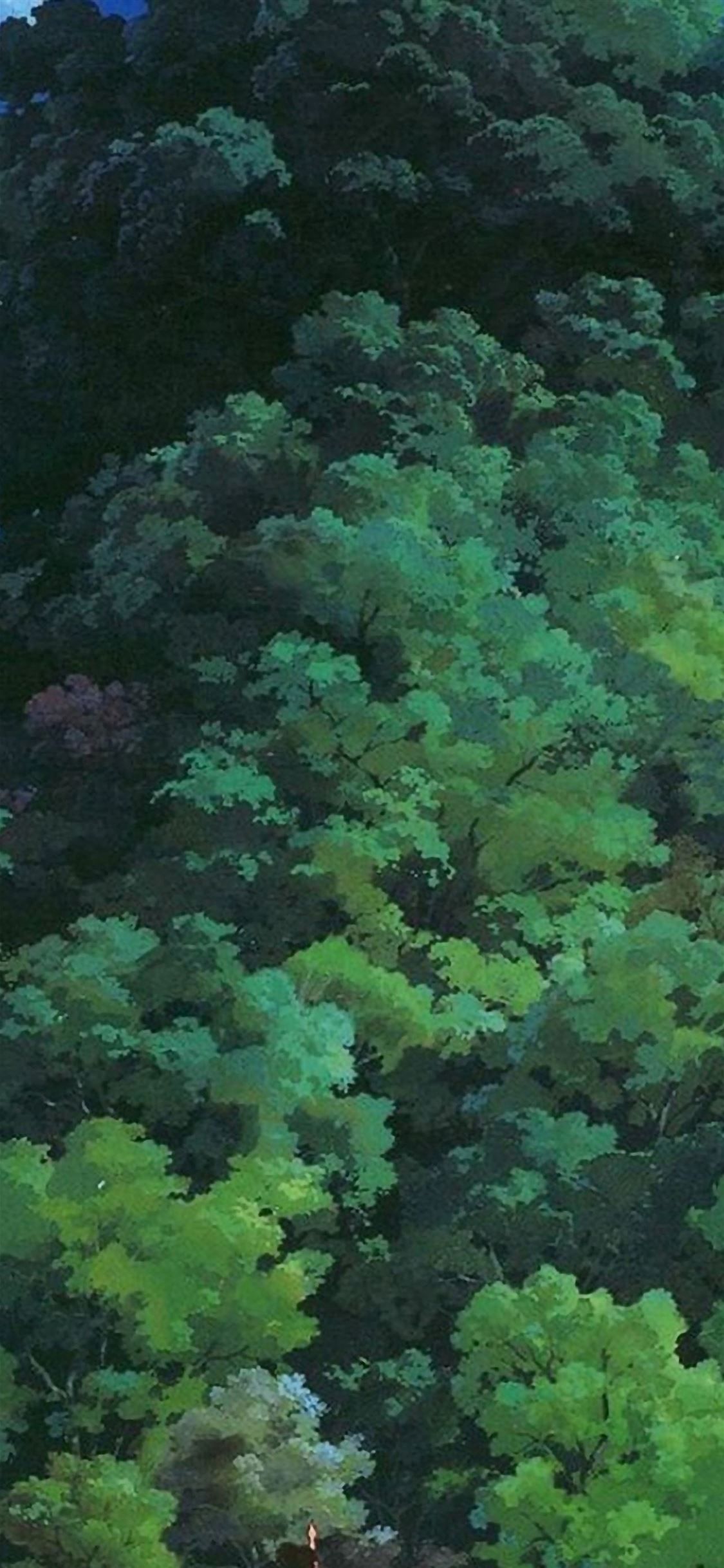 1125x2436 Studio Ghibli Tree Green Art Illustration Love Anime in 2023 | Green art, Anime  wallpaper iphone, Iphone wallpaper green