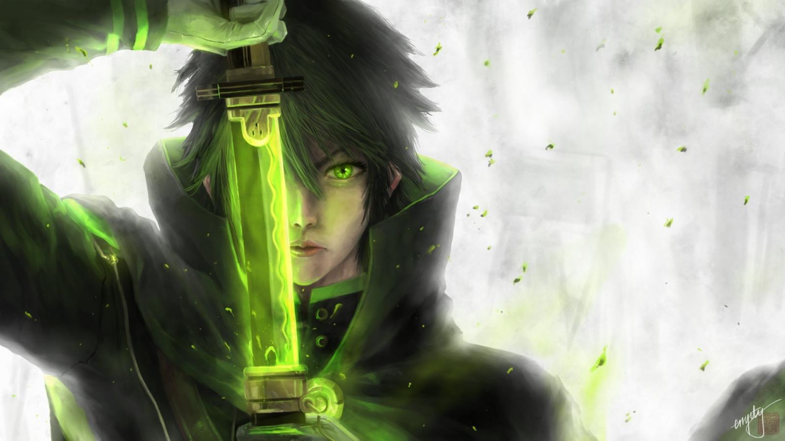 1920x1080 Owari no Seraph Series anime Character sword green eyes wallpaper |  1920x1080 | 1008277 | WallpaperUP