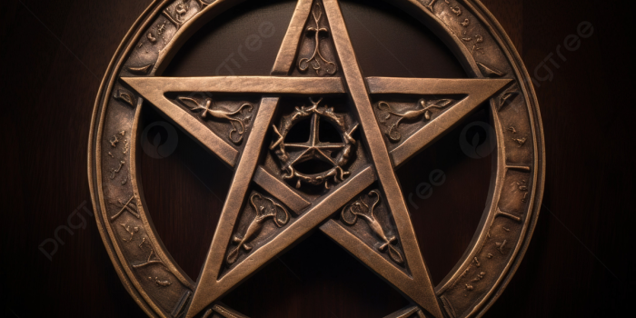 1200x673 Satanic Pentagram Shaped Logo On A Circular Wooden Background, Picture Of A  Pentagram, Pentagram, Advertising Background Background Image And Wallpaper  for Free Download