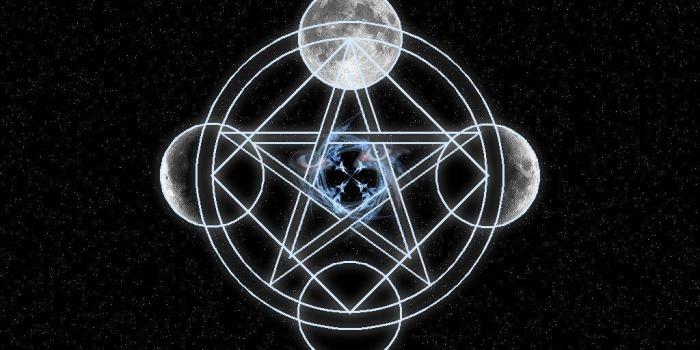 1024x768 Download Pentagram With Moons Wallpaper | Wallpapers.com