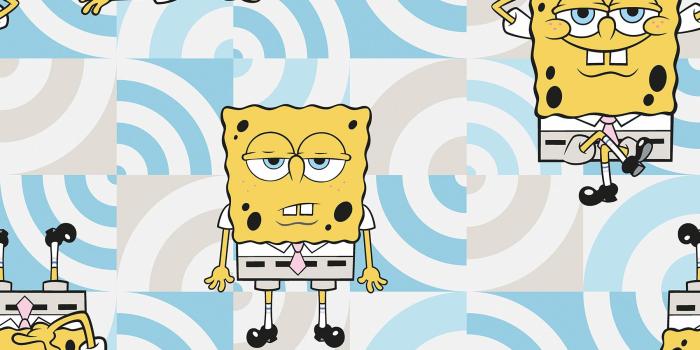 1800x1800 Roommates Spongebob Squarepants Funny Faces Peel And Stick Blue Wallpaper |  DecoratorsBest