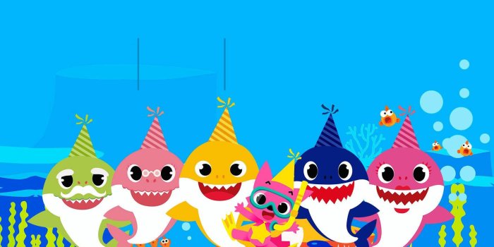 1754x1240 Download Pinkfong Baby Shark In Cute Hat Wallpaper | Wallpapers.com