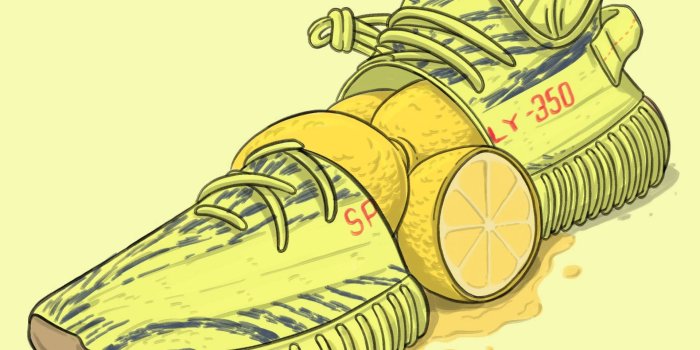 1920x1920 Download Yeezy Yellow Cartoon Shoe Wallpaper | Wallpapers.com
