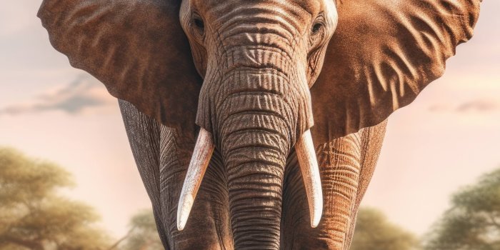2448x4368 A 4K ultra HD mobile wallpaper showcasing a regal and majestic African  Elephant, standing tall against a vast savannah backdrop, its massive tusks  reaching toward the sky, embodying strength and wisdom