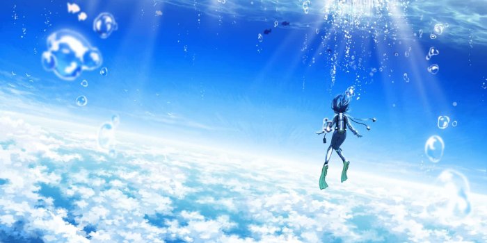 1485x924 200+] Blue Anime Wallpapers | Wallpapers.com