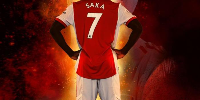 857x1200 Saka' Poster, picture, metal print, paint by Arsenal | Displate