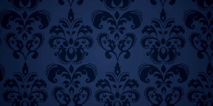 1024x1024 Download Fancy Dark Blue Damask Wallpaper | Wallpapers.com