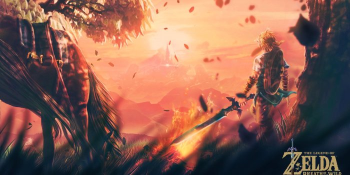 1600x900 zelda: breath of the wild fan art
