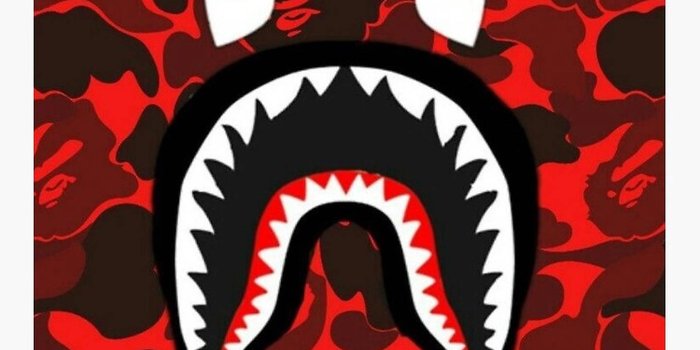 1440x1920 Download Red BAPE Shark Logo Wallpaper