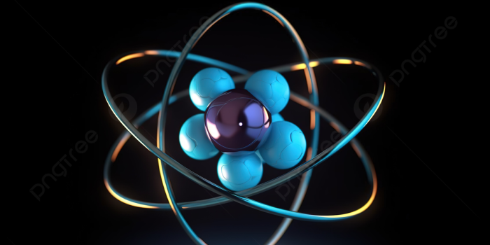1200x673 Atom Icon In 3d Rendering Background