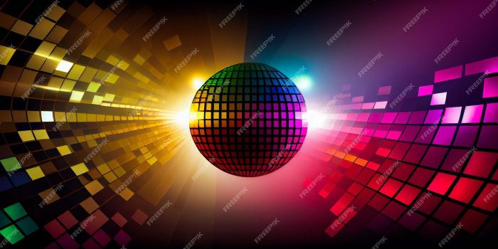 2000x1000 disco background album cover generative ai