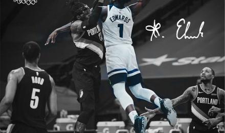 1280x1600 Anthony Edwards Dunk 8x10 11x14 Photo