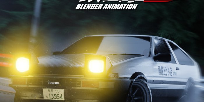 1920x1920 ArtStation - Initial D Blender Animation