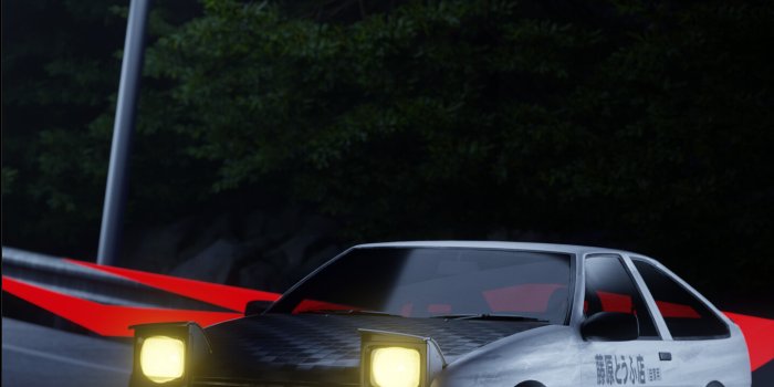 1438x1983 ArtStation - Initial D Blender Animation