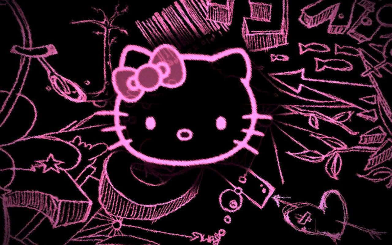 1280x800 Emo Hello Kitty Neon Pink Wallpaper