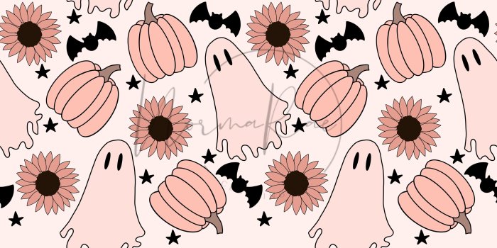 3000x3000 Pink Halloween Seamless Pattern