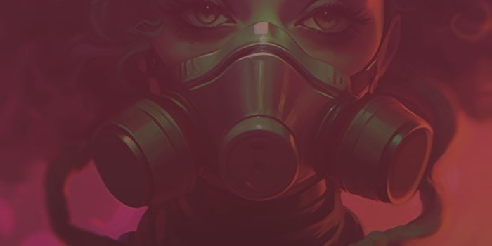 1183x2560 Girl in a Gas Mask Art Wallpapers