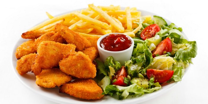 3264x2213 Nuggets French fries Ketchup Fast food