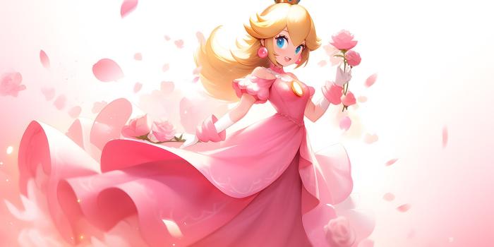 1536x864 Super Mario Princess Peach with Roses