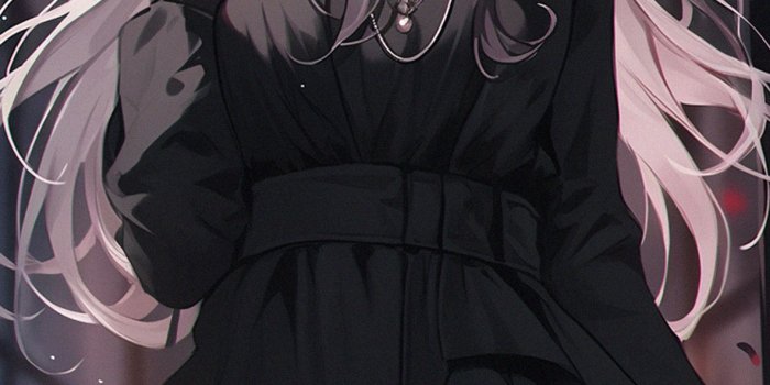 1183x2560 Cute Anime Girl in Black Dress