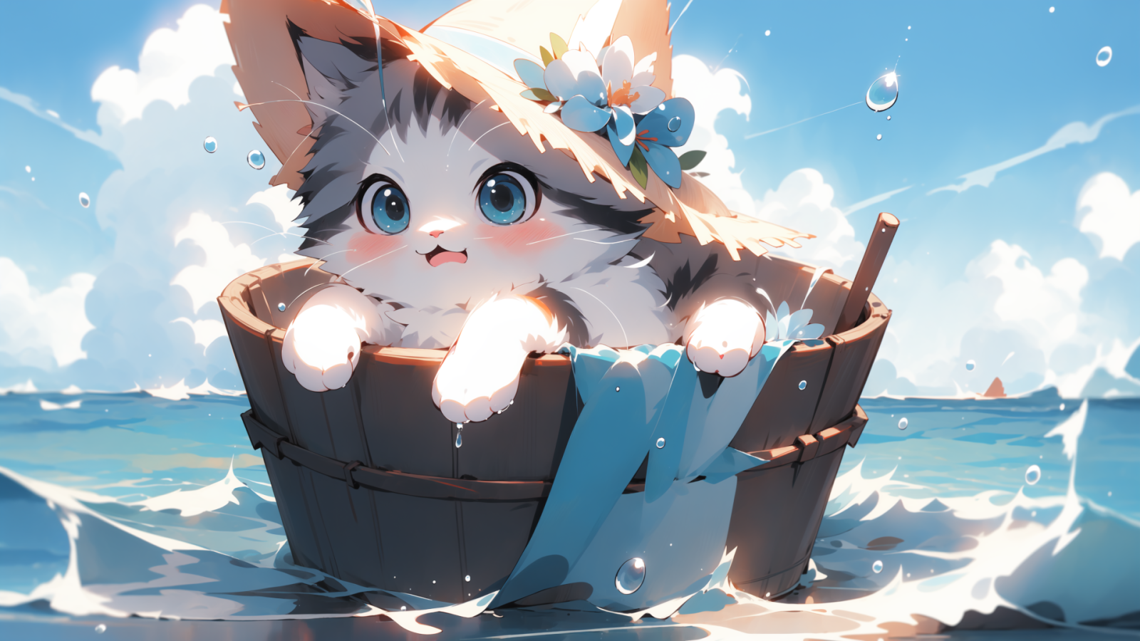 1920x1080 Anime Style Cat Wallpaper : r