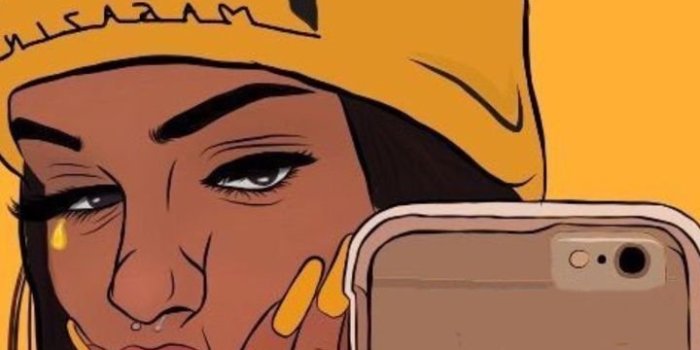 720x1280 Illustration of cute black girl