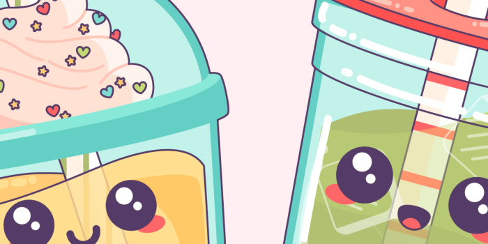 1080x2160 Kawaii bubble tea Wallpaper 4K, Kawaii