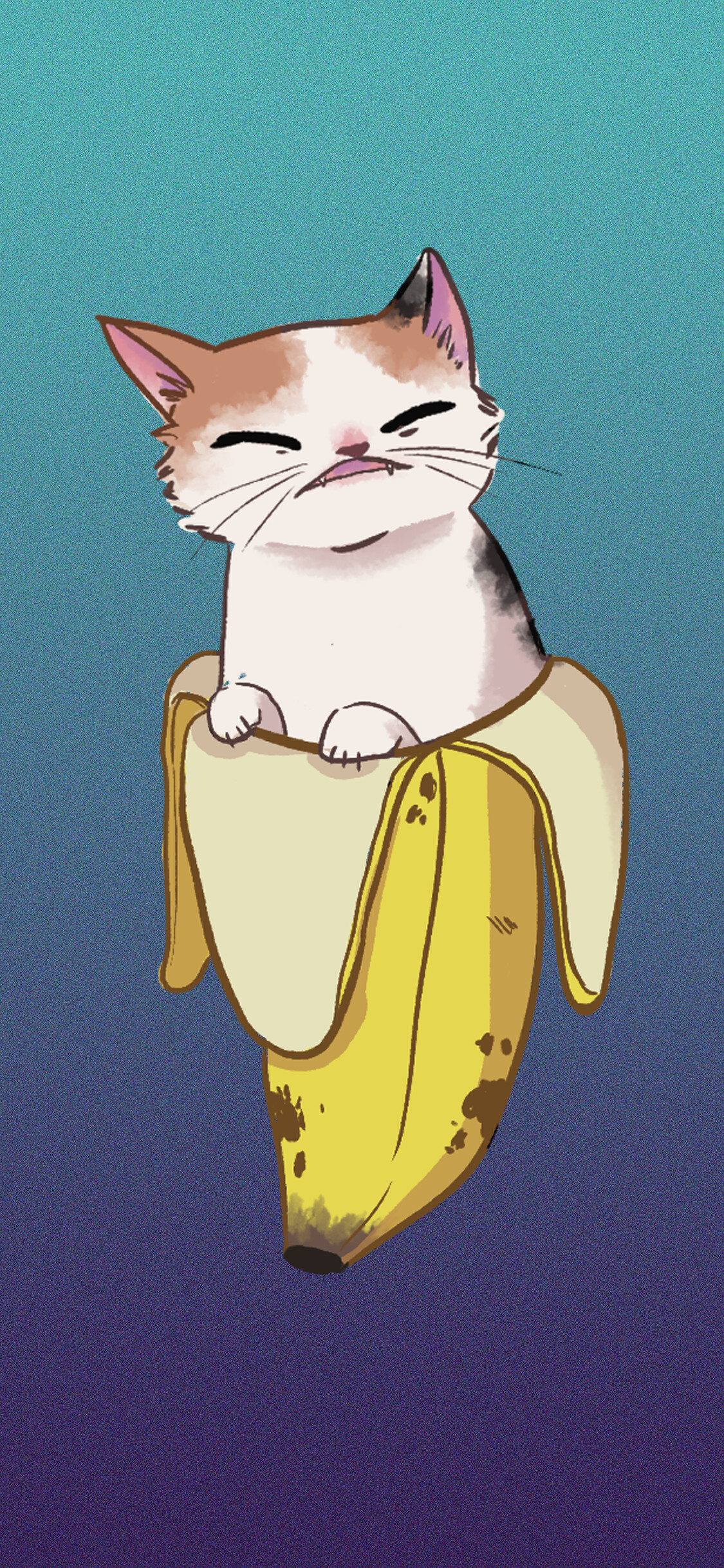 1125x2436 Phone Wallpaper Design Banana Cat