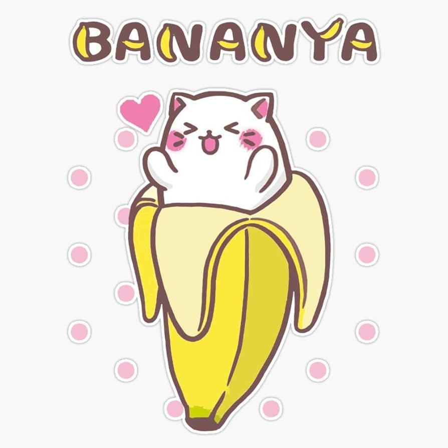894x894 Bananya Banana Cat Kawaii Anime