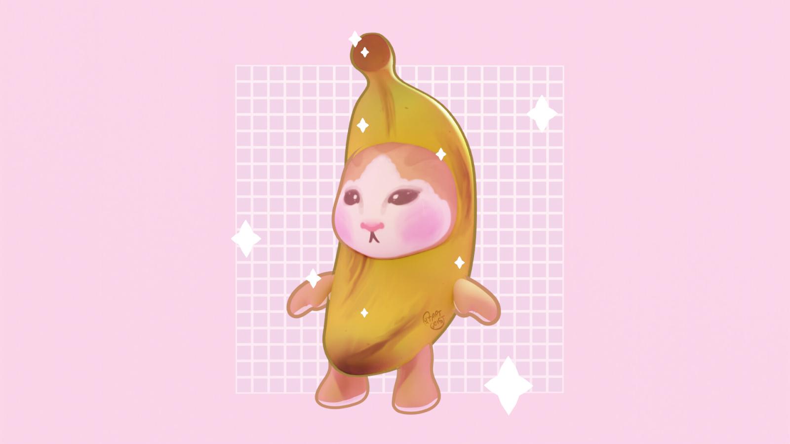 1920x1080 ArtStation - Banana cat walking