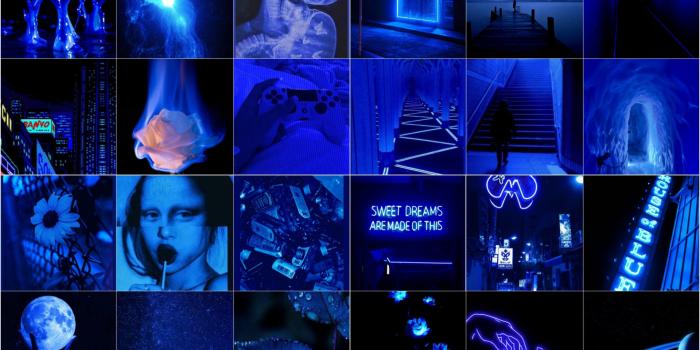 1920x1920 Dark Blue Photo Wallpaper Collage