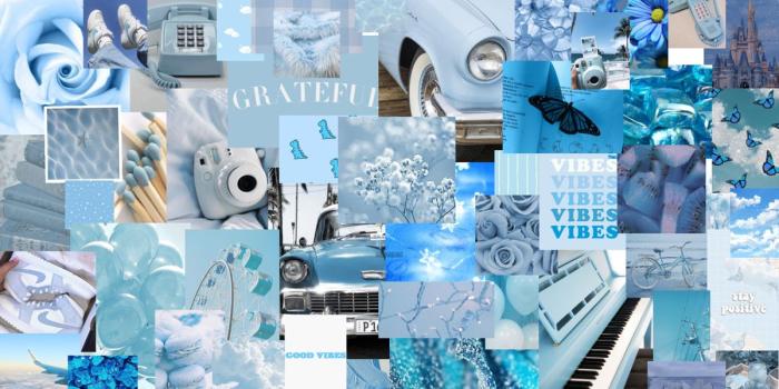 1200x675 Baby blue collage wallpaper | Cute
