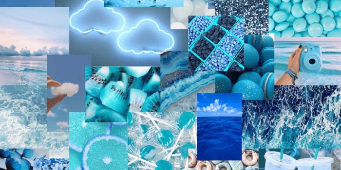 1680x1050 Blue: Aesthetic Blue Collage Wallpaper